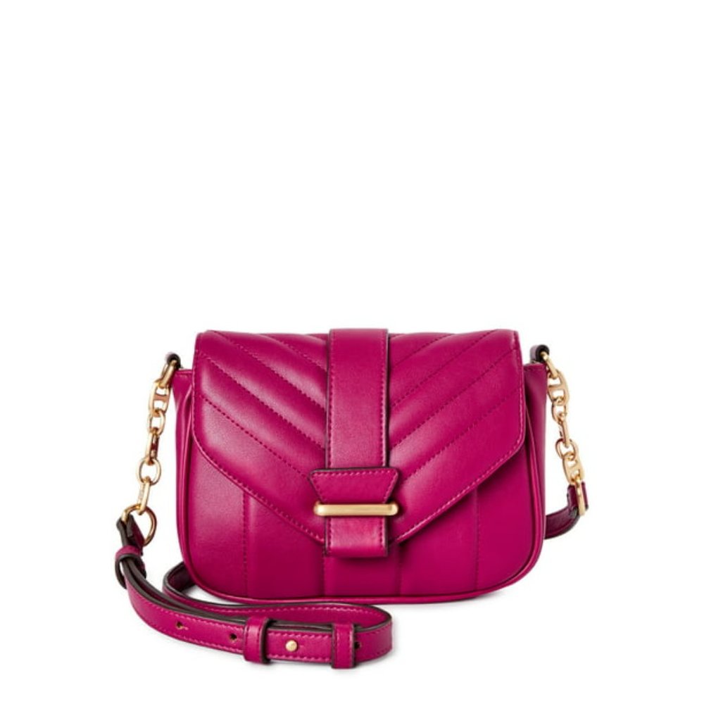 Time and Tru Women’s Camber Crossbody Handbag Pink